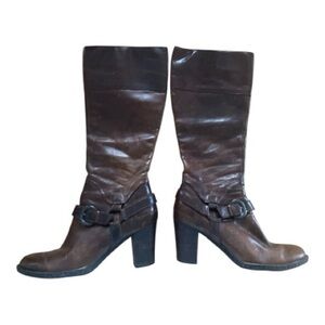 Born Avery Dark Brown Heeled Knee High Boots